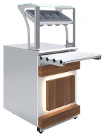 Прилавок для столовых приборов и подносов Luxstahl ПП (С)-600 Premium Eco Wood